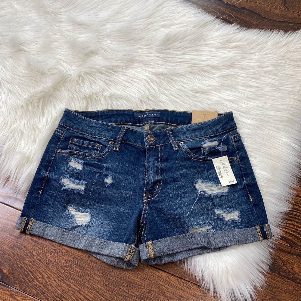 Aeropostale midi distressed shorts